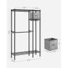 imageSONGMICS Garment Rack Heavy Duty Clothes Rack Freestanding Portable Wardrobe Closet for Hanging Clothes with 1 Storage Box 8 Hooks Adjustable Wire Shelves 3 Hanging Rods Black ULGR421B01