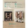 imageSONGMICS Portable Closet 512 Inch Large Capacity Wardrobe Closet Organizer with Fabric Cover Hanging Rods and Shelves 512 x 177 x 661 Inches for Bedroom Living Room Dove Grey URYG096G01Black
