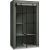 imageSONGMICS Portable Closet Clothes Storage Organizer with 6 Shelves 1 Clothes Hanging Rail NonWoven Fabric Closet Metal Frame 346 x 177 x 661 Inches Grey URYG84GYSage Green
