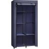 imageSONGMICS Portable Closet Clothes Storage Organizer with 6 Shelves 1 Clothes Hanging Rail NonWoven Fabric Closet Metal Frame 346 x 177 x 661 Inches Grey URYG84GYDark Blue