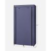 imageSONGMICS Portable Closet Clothes Storage Organizer with 6 Shelves 1 Clothes Hanging Rail NonWoven Fabric Closet Metal Frame 346 x 177 x 661 Inches Grey URYG84GYDark Blue