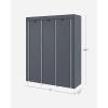 imageSONGMICS Portable Closet Clothes Storage Organizer with 6 Shelves 1 Clothes Hanging Rail NonWoven Fabric Closet Metal Frame 346 x 177 x 661 Inches Grey URYG84GYGrey