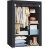 imageSONGMICS Portable Closet Clothes Storage Organizer with 6 Shelves 1 Clothes Hanging Rail NonWoven Fabric Closet Metal Frame 346 x 177 x 661 Inches Grey URYG84GYBlack
