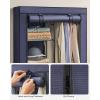 imageSONGMICS Portable Closet Clothes Storage Organizer with 6 Shelves 1 Clothes Hanging Rail NonWoven Fabric Closet Metal Frame 346 x 177 x 661 Inches Grey URYG84GYDark Blue