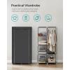 imageSONGMICS Portable Closet Clothes Storage Organizer with 6 Shelves 1 Clothes Hanging Rail NonWoven Fabric Closet Metal Frame 346 x 177 x 661 Inches Grey URYG84GYBlack
