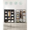 imageSONGMICS Portable Closet Clothes Storage Organizer with 6 Shelves 1 Clothes Hanging Rail NonWoven Fabric Closet Metal Frame 346 x 177 x 661 Inches Grey URYG84GYBlack
