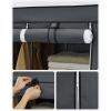 imageSONGMICS Portable Closet Clothes Storage Organizer with 6 Shelves 1 Clothes Hanging Rail NonWoven Fabric Closet Metal Frame 346 x 177 x 661 Inches Grey URYG84GYGrey