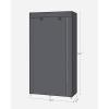 imageSONGMICS Portable Closet Clothes Storage Organizer with 6 Shelves 1 Clothes Hanging Rail NonWoven Fabric Closet Metal Frame 346 x 177 x 661 Inches Grey URYG84GYGrey