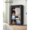 imageSONGMICS Portable Closet Clothes Storage Organizer with 6 Shelves 1 Clothes Hanging Rail NonWoven Fabric Closet Metal Frame 346 x 177 x 661 Inches Grey URYG84GYBlack