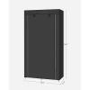 imageSONGMICS Portable Closet Clothes Storage Organizer with 6 Shelves 1 Clothes Hanging Rail NonWoven Fabric Closet Metal Frame 346 x 177 x 661 Inches Grey URYG84GYBlack