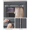 imageSONGMICS Portable Closet Clothes Storage Organizer with 6 Shelves 1 Clothes Hanging Rail NonWoven Fabric Closet Metal Frame 346 x 177 x 661 Inches Grey URYG84GYGrey