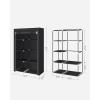 imageSONGMICS Portable Closet Clothes Storage Organizer with 6 Shelves 1 Clothes Hanging Rail NonWoven Fabric Closet Metal Frame 346 x 177 x 661 Inches Grey URYG84GYBlack