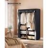 imageSONGMICS Portable Closet Wardrobe with Shoe Rack and Cover Closet Storage Organizer 2 Hanging Rods Shelves and 4 Side Pockets 50 x 177 x 693 Inches Spacious for Bedroom Black URYG008B02Black