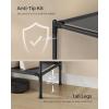 imageSONGMICS Wardrobe Closet 65 Inch Heavy Duty Portable Closet Freestanding Closet Organizer Clothes Rack with Cover 2 Hanging Rails 3 Shelves4 Side PocketsBlack URDR301B023Row without Cover