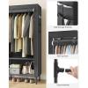 imageSONGMICS Wardrobe Closet 65 Inch Heavy Duty Portable Closet Freestanding Closet Organizer Clothes Rack with Cover 2 Hanging Rails 3 Shelves4 Side PocketsBlack URDR301B022Row with Cover