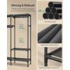 imageSONGMICS Wardrobe Closet 65 Inch Heavy Duty Portable Closet Freestanding Closet Organizer Clothes Rack with Cover 2 Hanging Rails 3 Shelves4 Side PocketsBlack URDR301B023Row without Cover