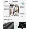 imageSONGMICS Wardrobe Closet 65 Inch Heavy Duty Portable Closet Freestanding Closet Organizer Clothes Rack with Cover 2 Hanging Rails 3 Shelves4 Side PocketsBlack URDR301B022Row without Cover