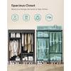 imageSONGMICS Wardrobe Closet 65 Inch Heavy Duty Portable Closet Freestanding Closet Organizer Clothes Rack with Cover 2 Hanging Rails 3 Shelves4 Side PocketsBlack URDR301B022Row with Cover
