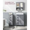 imageVASAGLE Bathroom Cabinet with Mirror Wall Cabinet with 2 Mirrored Doors Adjustable Shelf Open Compartment WallMounted 51 x 222 x 23 Inches Laurel Green ULHC002C02Dove Gray