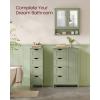 imageVASAGLE Bathroom Cabinet with Mirror Wall Cabinet with 2 Mirrored Doors Adjustable Shelf Open Compartment WallMounted 51 x 222 x 23 Inches Laurel Green ULHC002C02Laurel Green