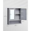 imageVASAGLE Bathroom Cabinet with Mirror Wall Cabinet with 2 Mirrored Doors Adjustable Shelf Open Compartment WallMounted 51 x 222 x 23 Inches Laurel Green ULHC002C02Dove Gray