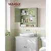 imageVASAGLE Bathroom Cabinet with Mirror Wall Cabinet with 2 Mirrored Doors Adjustable Shelf Open Compartment WallMounted 51 x 222 x 23 Inches Laurel Green ULHC002C02Laurel Green