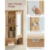 imageVASAGLE Bathroom Cabinet with Mirror Wall Cabinet with 2 Mirrored Doors Adjustable Shelf Open Compartment WallMounted 51 x 222 x 23 Inches Laurel Green ULHC002C02Natural Oak