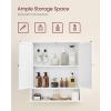 imageVASAGLE Bathroom Cabinet with Mirror Wall Cabinet with 2 Mirrored Doors Adjustable Shelf Open Compartment WallMounted 51 x 222 x 23 Inches Laurel Green ULHC002C02White