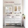 imageVASAGLE Bathroom Cabinet with Mirror Wall Cabinet with 2 Mirrored Doors Adjustable Shelf Open Compartment WallMounted 51 x 222 x 23 Inches Laurel Green ULHC002C02White