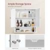 imageVASAGLE Bathroom Cabinet with Mirror Wall Cabinet with 2 Mirrored Doors Adjustable Shelf Open Compartment WallMounted 51 x 222 x 23 Inches Laurel Green ULHC002C02White
