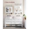 imageVASAGLE Bathroom Cabinet with Mirror Wall Cabinet with 2 Mirrored Doors Adjustable Shelf Open Compartment WallMounted 51 x 222 x 23 Inches Laurel Green ULHC002C02White