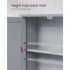imageVASAGLE Bathroom Cabinet with Mirror Wall Cabinet with 2 Mirrored Doors Adjustable Shelf Open Compartment WallMounted 51 x 222 x 23 Inches Laurel Green ULHC002C02Dove Gray