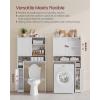 imageVASAGLE Over The Toilet Storage Shelf Bathroom Storage Cabinet with Sliding Door Adjustable Shelves Toilet Paper Holder SpaceSaving Modern 98 x 327 x 669 Inches Cloud White UBTS018W01Cloud White