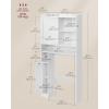 imageVASAGLE Over The Toilet Storage Shelf Bathroom Storage Cabinet with Sliding Door Adjustable Shelves Toilet Paper Holder SpaceSaving Modern 98 x 327 x 669 Inches Cloud White UBTS018W01Cloud White