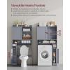 imageVASAGLE Over The Toilet Storage Shelf Bathroom Storage Cabinet with Sliding Door Adjustable Shelves Toilet Paper Holder SpaceSaving Modern 98 x 327 x 669 Inches Cloud White UBTS018W01Dove Gray