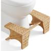 imageSONGMICS Bamboo Toilet Stool Adjustable Poop Stool with NonSlip Grooves Height Convertible to 69 or 95 Inches Squat Potty Stool for Bathroom SpaceSaving Natural Beige UBCB111N01