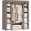 imageSONGMICS Closet Wardrobe Portable Closet for Bedroom Clothes Rail with NonWoven Fabric Cover Clothes Storage Organizer 59 x 177 x 69 Inches 12 Compartments Black ULSF03HTaupe