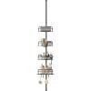 imageSONGMICS Corner Shower Caddy Tension Pole 4Tier RustResistant Shower Organizer Shower Shelf No Drilling 315 to 1272 Inches Height Adjustable Shelves for Bathroom Ink Black UBCB003B01