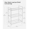 imageSONGMICS 3Tier Metal Storage Rack with Wheels Mesh Shelving Unit with X Side Frames 236Inch Width for Entryway Kitchen Living Room Bathroom Industrial Style Metallic Gold UBSC163A02White