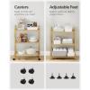 imageSONGMICS 3Tier Metal Storage Rack with Wheels Mesh Shelving Unit with X Side Frames 236Inch Width for Entryway Kitchen Living Room Bathroom Industrial Style Metallic Gold UBSC163A02Metallic Gold