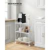 imageSONGMICS 3Tier Metal Storage Rack with Wheels Mesh Shelving Unit with X Side Frames 236Inch Width for Entryway Kitchen Living Room Bathroom Industrial Style Metallic Gold UBSC163A02White