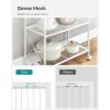 imageSONGMICS 3Tier Metal Storage Rack with Wheels Mesh Shelving Unit with X Side Frames 236Inch Width for Entryway Kitchen Living Room Bathroom Industrial Style Metallic Gold UBSC163A02White
