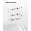 imageSONGMICS 3Tier Metal Storage Rack with Wheels Mesh Shelving Unit with X Side Frames 236Inch Width for Entryway Kitchen Living Room Bathroom Industrial Style Metallic Gold UBSC163A02Metallic Gold