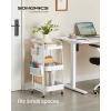 imageSONGMICS 3Tier Storage Cart Rolling Utility Cart Metal Mesh Shelves 2 Removable Pegboards 2 Hanging Holders 4 Hooks Craft Cart for Living Room Kitchen Office Bathroom Cloud White ULRC037W01Cloud White
