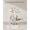 imageSONGMICS 3Tier Storage Cart Rolling Utility Cart Metal Mesh Shelves 2 Removable Pegboards 2 Hanging Holders 4 Hooks Craft Cart for Living Room Kitchen Office Bathroom Cloud White ULRC037W01Cloud White