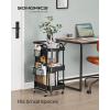imageSONGMICS 3Tier Storage Cart Rolling Utility Cart Metal Mesh Shelves 2 Removable Pegboards 2 Hanging Holders 4 Hooks Craft Cart for Living Room Kitchen Office Bathroom Cloud White ULRC037W01Ink Black
