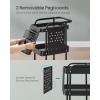 imageSONGMICS 3Tier Storage Cart Rolling Utility Cart Metal Mesh Shelves 2 Removable Pegboards 2 Hanging Holders 4 Hooks Craft Cart for Living Room Kitchen Office Bathroom Cloud White ULRC037W01Ink Black