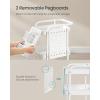 imageSONGMICS 3Tier Storage Cart Rolling Utility Cart Metal Mesh Shelves 2 Removable Pegboards 2 Hanging Holders 4 Hooks Craft Cart for Living Room Kitchen Office Bathroom Cloud White ULRC037W01Cloud White