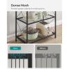 imageSONGMICS 5Tier Metal Storage Rack Shelving Unit with X Side Frames Dense Mesh 126 x 315 x 573 Inches for Entryway Kitchen Living Room Bathroom Industrial Style Cloud White UBSC185W01Ink Black