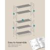 imageSONGMICS 5Tier Metal Storage Rack Shelving Unit with X Side Frames Dense Mesh 126 x 315 x 573 Inches for Entryway Kitchen Living Room Bathroom Industrial Style Cloud White UBSC185W01Cloud White